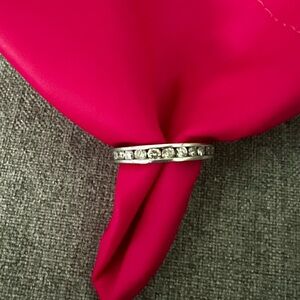 Platinum Channel Set Round Brilliant Diamond Anniversary Band